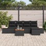 Conjunto de sofá de jardín 6 pcs Negro ratán sintético en Sofás de exterior | Comprar online en Foru.es