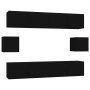 Set de muebles para TV 6 piezas madera contrachapada negro de vidaXL, Muebles TV - Ref: Foro24-3114359, Precio: 232,68 €, Des...
