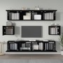 Set de muebles para TV 6 piezas madera contrachapada negro de vidaXL, Muebles TV - Ref: Foro24-3114359, Precio: 232,68 €, Des...