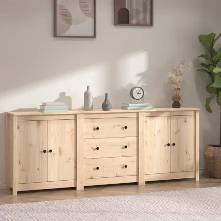 Aparador de madera maciza de pino 210x35x80 cm de vidaXL, Aparadores - Ref: Foro24-3114069, Precio: 326,43 €, Descuento: %