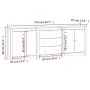 Aparador de madera maciza de pino 210x35x80 cm de vidaXL, Aparadores - Ref: Foro24-3114069, Precio: 326,43 €, Descuento: %