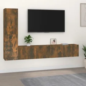 Set de muebles de TV 4 pzas madera contrachapada roble ahumado de vidaXL, Muebles TV - Ref: Foro24-3114315, Precio: 111,71 €,...