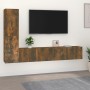 Set de muebles de TV 4 pzas madera contrachapada roble ahumado de vidaXL, Muebles TV - Ref: Foro24-3114315, Precio: 115,41 €,...