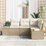 Conjunto de sofá de jardín 5 pcs Beige ratán sintético en Sofás de exterior | Comprar online en Foru.es