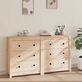 Aparador de madera maciza de pino 140x35x80 cm de vidaXL, Aparadores - Ref: Foro24-3114079, Precio: 255,14 €, Descuento: %
