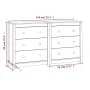 Aparador de madera maciza de pino 140x35x80 cm de vidaXL, Aparadores - Ref: Foro24-3114079, Precio: 255,14 €, Descuento: %