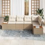 Conjunto de sofás de jardín con cojín 5 pcs Beige Poliratán en Sofás de exterior | Comprar online en Foru.es