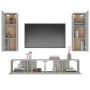 Set de muebles de TV 4 pzas madera contrachapada gris hormigón de vidaXL, Muebles TV - Ref: Foro24-3114201, Precio: 186,06 €,...