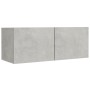 Set de muebles de TV 4 pzas madera contrachapada gris hormigón de vidaXL, Muebles TV - Ref: Foro24-3114201, Precio: 186,06 €,...