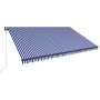 Toldo con LED y sensor de viento azul y blanco 500x300 cm en Toldos | Comprar online en Foru.es