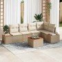 Conjunto de sofás de jardín con cojín 6 pcs Beige Poliratán en Sofás de exterior | Comprar online en Foru.es