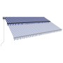 Toldo con LED y sensor de viento azul y blanco 500x300 cm en Toldos | Comprar online en Foru.es