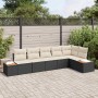 Conjunto de sofá de jardín 6 pcs Negro ratán sintético en Sofás de exterior | Comprar online en Foru.es