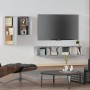 Set de muebles para TV 4 pzas madera contrachapada gris Sonoma de vidaXL, Muebles TV - Ref: Foro24-3114628, Precio: 131,82 €,...