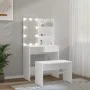 Juego de tocador con LED madera contrachapada blanco de vidaXL, Tocadores para dormitorios - Ref: Foro24-3114107, Precio: 119...