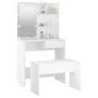 Juego de tocador con LED madera contrachapada blanco de vidaXL, Tocadores para dormitorios - Ref: Foro24-3114107, Precio: 119...