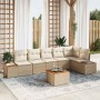 Conjunto de sofás de jardín con cojín 7 pcs Beige Poliratán en Sofás de exterior | Comprar online en Foru.es