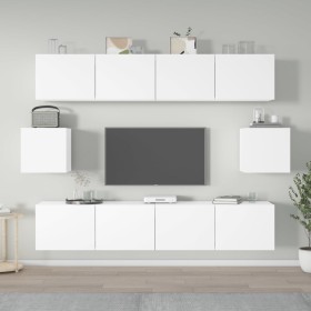 Set de muebles para TV 6 piezas madera contrachapada blanco de vidaXL, Muebles TV - Ref: Foro24-3114358, Precio: 259,13 €, De...