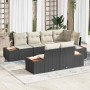 Conjunto de sofá de jardín 7 pcs Negro ratán sintético en Sofás de exterior | Comprar online en Foru.es