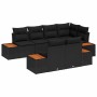 Conjunto de sofá de jardín 7 pcs Negro ratán sintético en Sofás de exterior | Comprar online en Foru.es