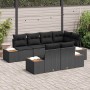 Conjunto de sofá de jardín 7 pcs Negro ratán sintético en Sofás de exterior | Comprar online en Foru.es