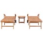 Tumbonas 2 uds con mesa madera maciza de teca en Tumbonas | Comprar online en Foru.es