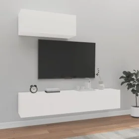 Set de muebles de TV 3 piezas madera contrachapada blanco de vidaXL, Muebles TV - Ref: Foro24-3114470, Precio: 154,67 €, Desc...