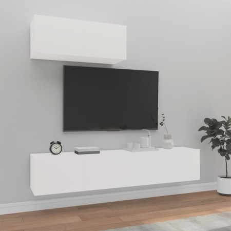 Set de muebles de TV 3 piezas madera contrachapada blanco de vidaXL, Muebles TV - Ref: Foro24-3114470, Precio: 155,46 €, Desc...