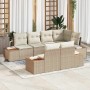 Conjunto de sofá de jardín 7 pcs Beige ratán sintético en Sofás de exterior | Comprar online en Foru.es