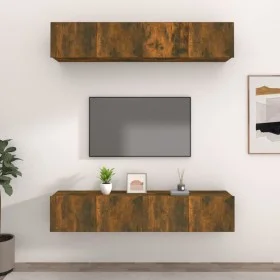 Muebles TV 4 uds madera contrachapada roble ahumado 80x30x30 cm de vidaXL, Muebles TV - Ref: Foro24-3114187, Precio: 115,30 €...