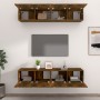 Muebles TV 4 uds madera contrachapada roble ahumado 80x30x30 cm de vidaXL, Muebles TV - Ref: Foro24-3114187, Precio: 117,67 €...