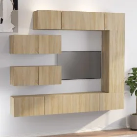 Set de muebles para TV 7 pzas madera contrachapada roble Sonoma de vidaXL, Muebles TV - Ref: Foro24-3114560, Precio: 280,12 €...
