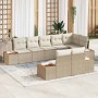 Conjunto de sofás de jardín con cojín 8 pcs Beige Poliratán en Sofás de exterior | Comprar online en Foru.es