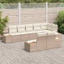Conjunto de sofás de jardín con cojín 8 pcs Beige Poliratán en Sofás de exterior | Comprar online en Foru.es