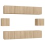 Set de muebles para TV 6 pzas madera contrachapada roble sonoma de vidaXL, Muebles TV - Ref: Foro24-3114360, Precio: 191,88 €...