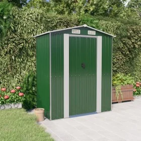 Cobertizo de jardín acero galvanizado verde 192x108x223 cm de vidaXL, Cobertizos - Ref: Foro24-319267, Precio: 204,91 €, Desc...