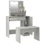 Juego de tocador con LED madera contrachapada gris hormigón de vidaXL, Tocadores para dormitorios - Ref: Foro24-3114118, Prec...