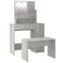 Juego de tocador con LED madera contrachapada gris hormigón de vidaXL, Tocadores para dormitorios - Ref: Foro24-3114118, Prec...