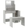 Juego de tocador con LED madera contrachapada gris hormigón de vidaXL, Tocadores para dormitorios - Ref: Foro24-3114118, Prec...