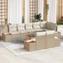 Conjunto de sofás de jardín con cojín 9 pcs Beige Poliratán en Sofás de exterior | Comprar online en Foru.es
