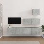 Set de muebles de TV 4 pzas madera contrachapada gris hormigón de vidaXL, Muebles TV - Ref: Foro24-3114649, Precio: 136,74 €,...