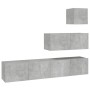 Set de muebles de TV 4 pzas madera contrachapada gris hormigón de vidaXL, Muebles TV - Ref: Foro24-3114649, Precio: 136,74 €,...