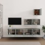 Set de muebles de TV 4 pzas madera contrachapada gris hormigón de vidaXL, Muebles TV - Ref: Foro24-3114649, Precio: 136,74 €,...