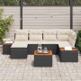 Conjunto de sofá de jardín 7 pcs Negro ratán sintético en Sofás de exterior | Comprar online en Foru.es