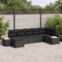 Conjunto de sofá de jardín 7 pcs Negro ratán sintético en Sofás de exterior | Comprar online en Foru.es