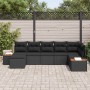 Conjunto de sofá de jardín 7 pcs Negro ratán sintético en Sofás de exterior | Comprar online en Foru.es