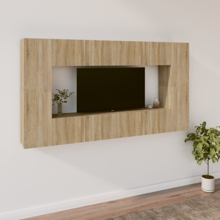 Set de muebles para TV 8 pzas madera contrachapada roble Sonoma de vidaXL, Muebles TV - Ref: Foro24-3114288, Precio: 276,27 €...
