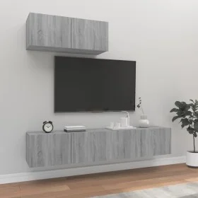 Set de muebles para TV 3 pzas madera contrachapada gris Sonoma de vidaXL, Muebles TV - Ref: Foro24-3114476, Precio: 105,69 €,...