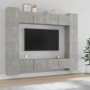 Set de muebles de TV 8 pzas madera contrachapada gris hormigón de vidaXL, Muebles TV - Ref: Foro24-3114233, Precio: 426,31 €,...
