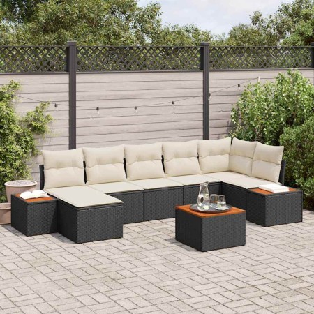 Conjunto de sofá de jardín 8 pcs Negro ratán sintético en Sofás de exterior | Comprar online en Foru.es